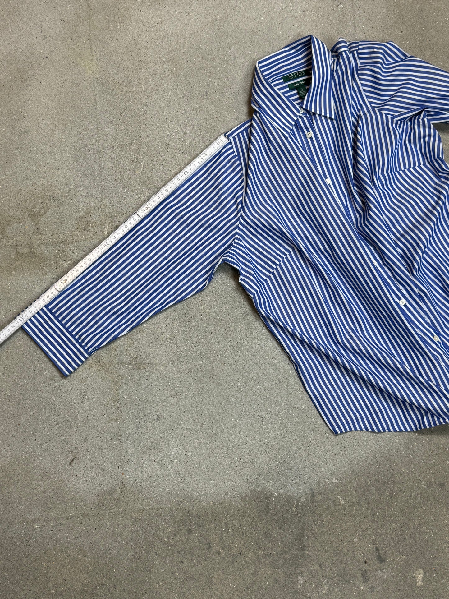 BLUE STRIPED VINTAGE RALPH LAUREN SHIRT (XL)