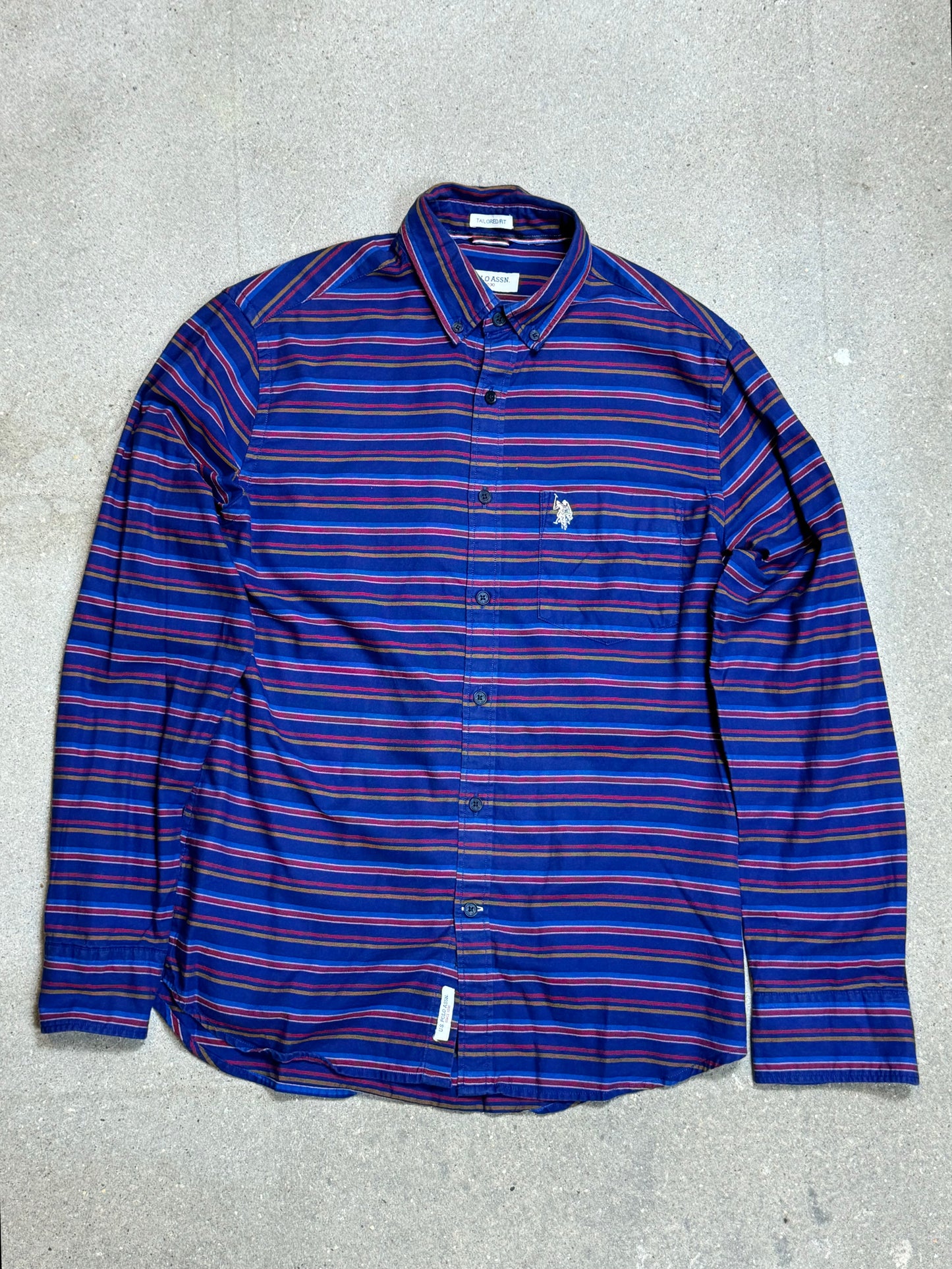 STRIPED VINTAGE U.S. POLO ASSN. SHIRT (MEDIUM)