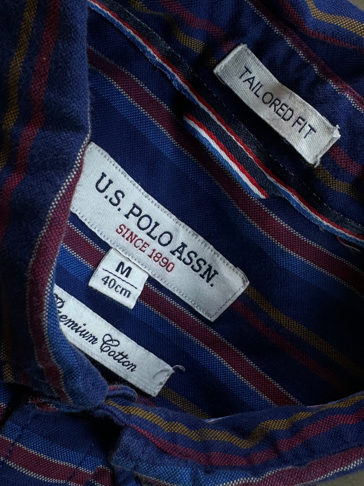 STRIPED VINTAGE U.S. POLO ASSN. SHIRT (MEDIUM)