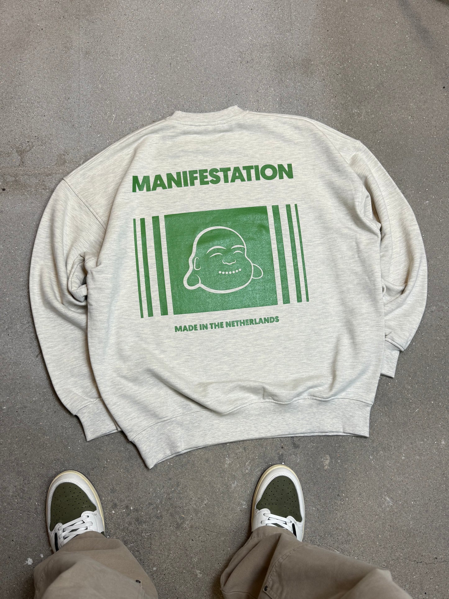 Manifestation Statement Logo Heavyweight Sweatshirt in warm grey (made in NL 🇳🇱)