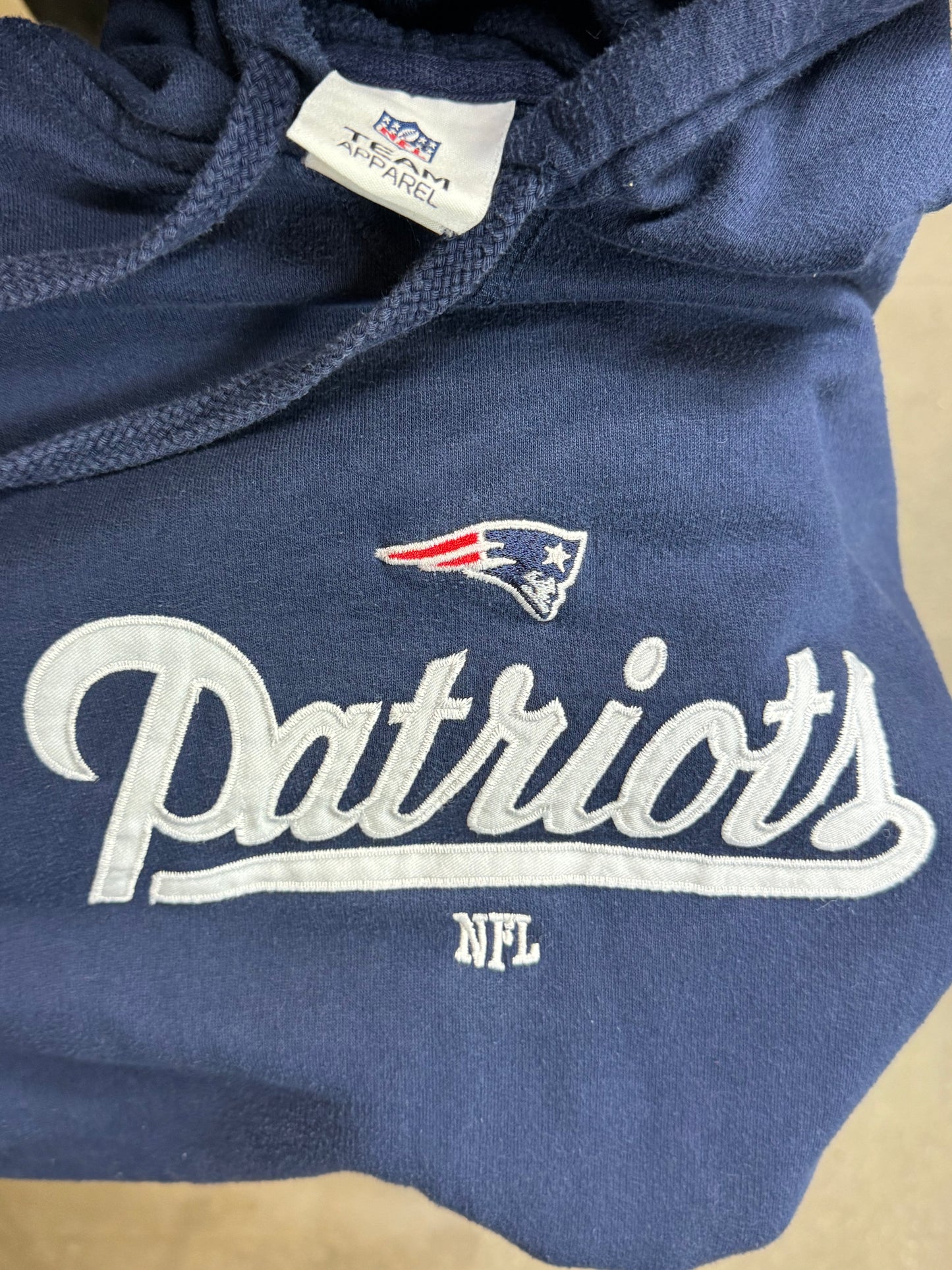 DARK BLUE VINTAGE NFL PATRIOTS HOODIE UNBRANDED (XL)