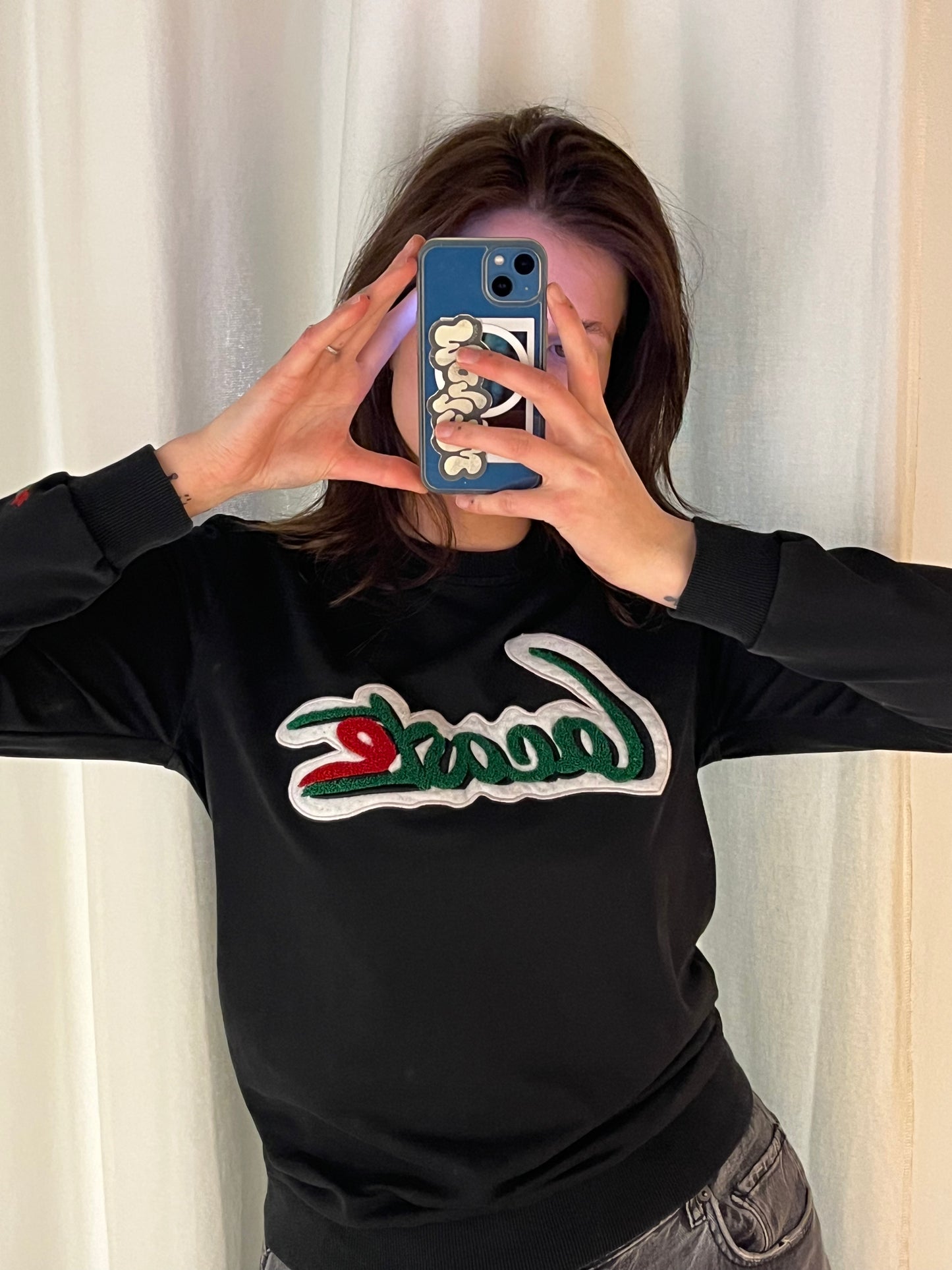 Black Vintage Lacoste spellout crocodile sweatshirt (Small / 4)