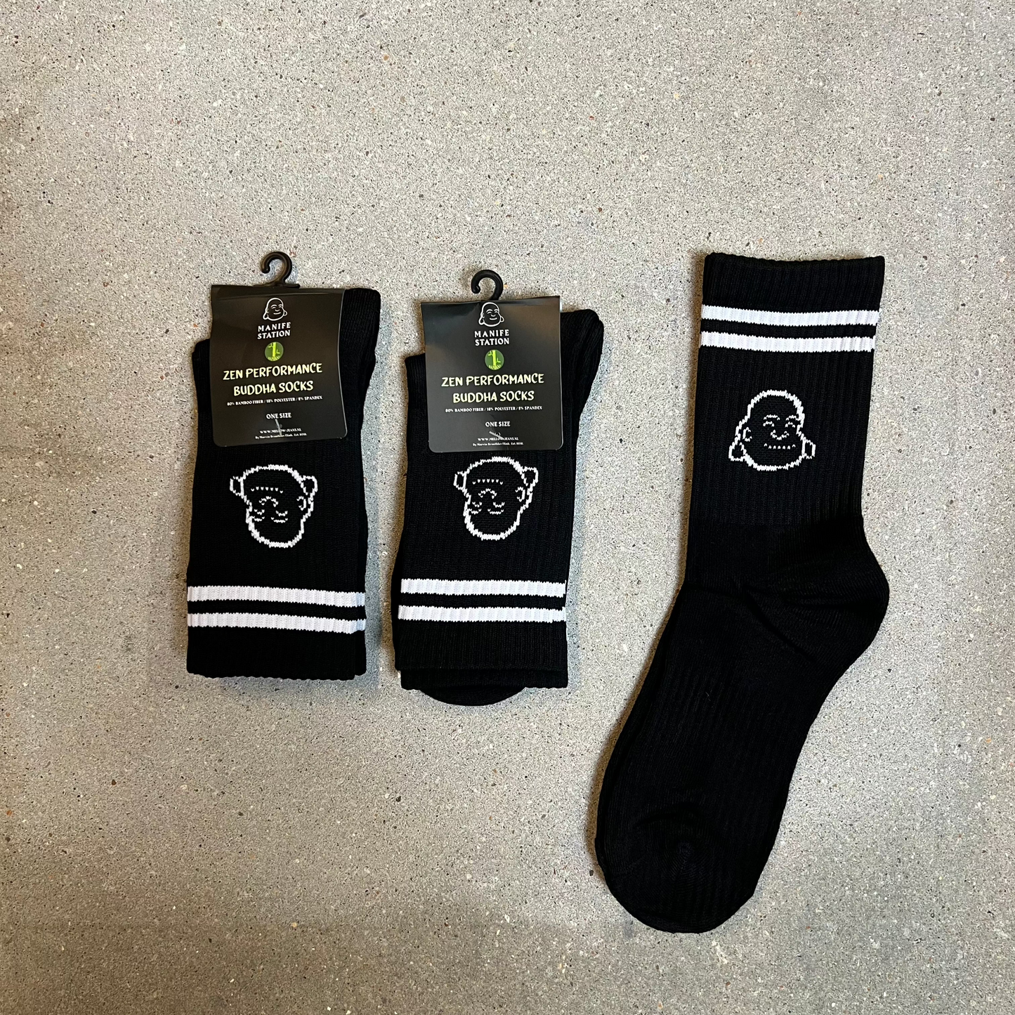 Schwarze Manifestation Zen Performance Bamboo Buddha Socke 🎍