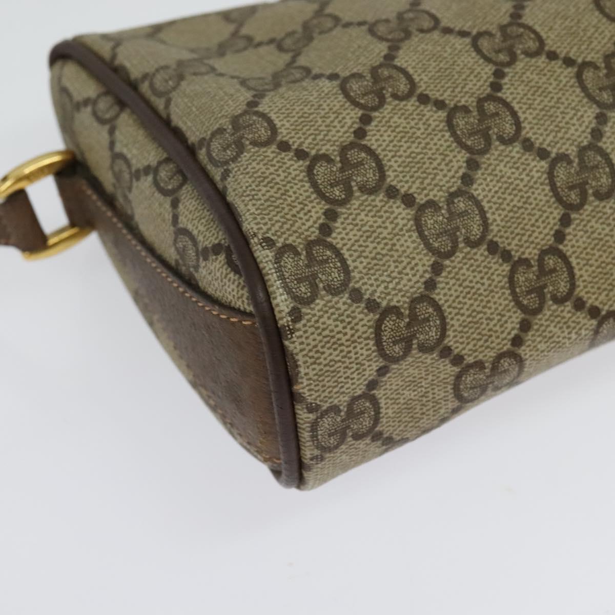 GUCCI GG Supreme Web Sherry Line Shoulder Bag PVC Beige