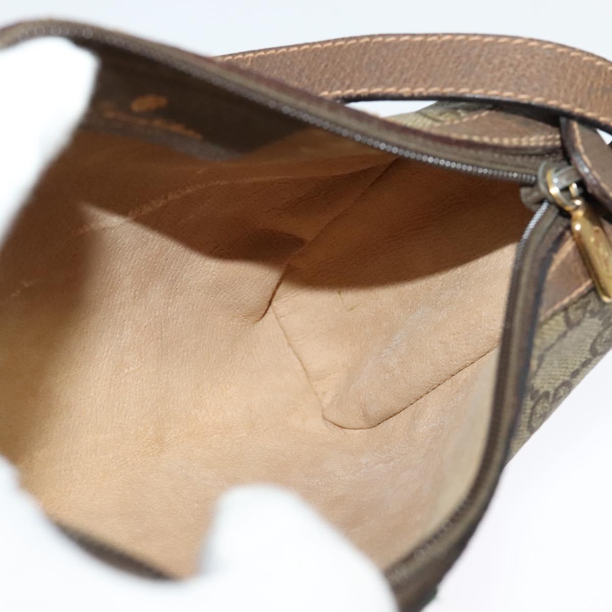 GUCCI GG Supreme Web Sherry Line Shoulder Bag PVC Beige
