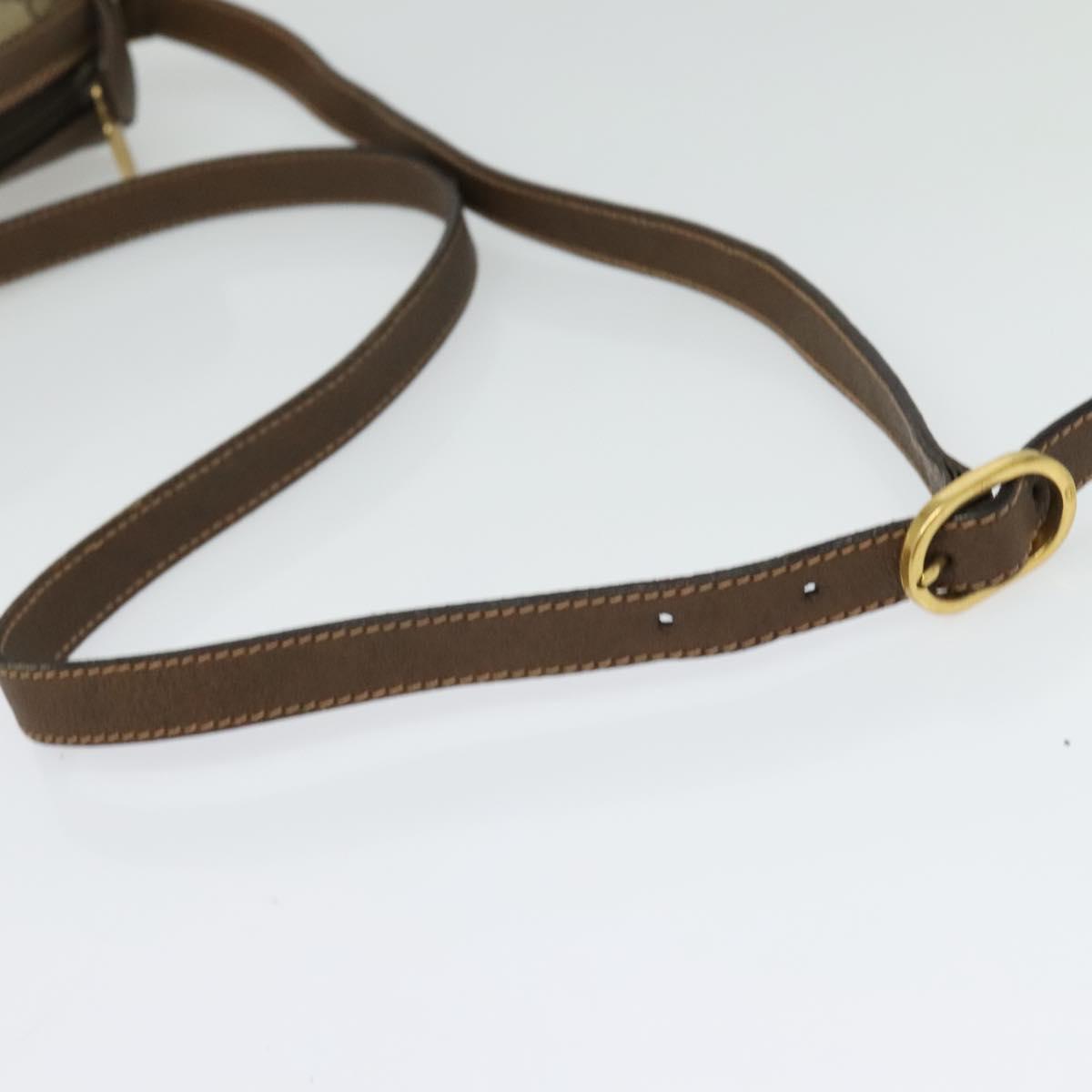 GUCCI GG Supreme Web Sherry Line Shoulder Bag PVC Beige