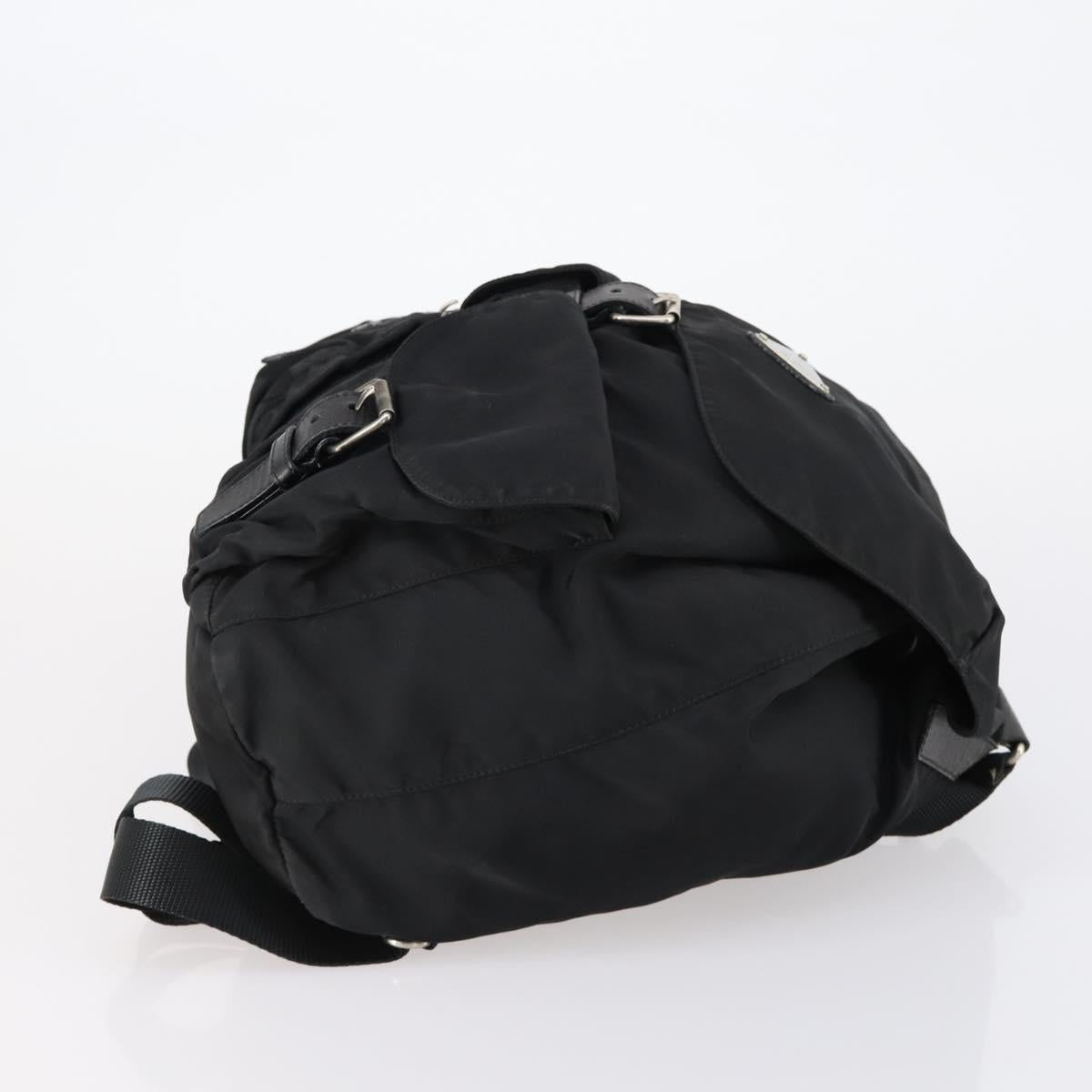 PRADA Backpack Nylon Black Silver