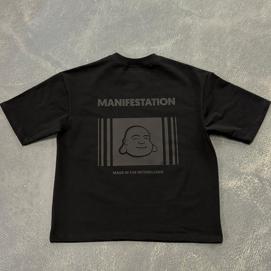 Black/Black Manifestation Heavyweight Boxy Statement Tee (made in NL π³π±)
