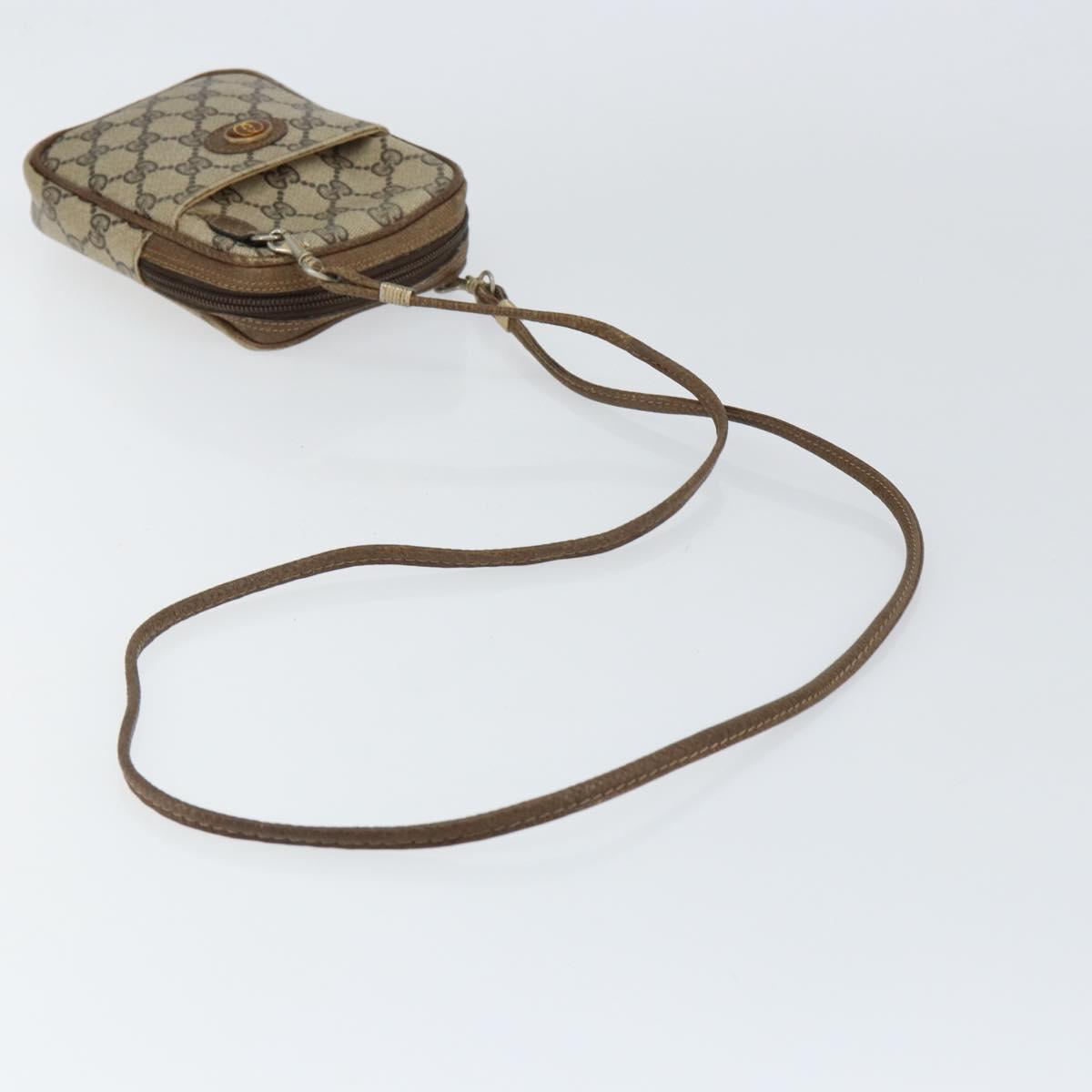 GUCCI GG Supreme Schultertasche aus PVC-Leder, Beige/Gold