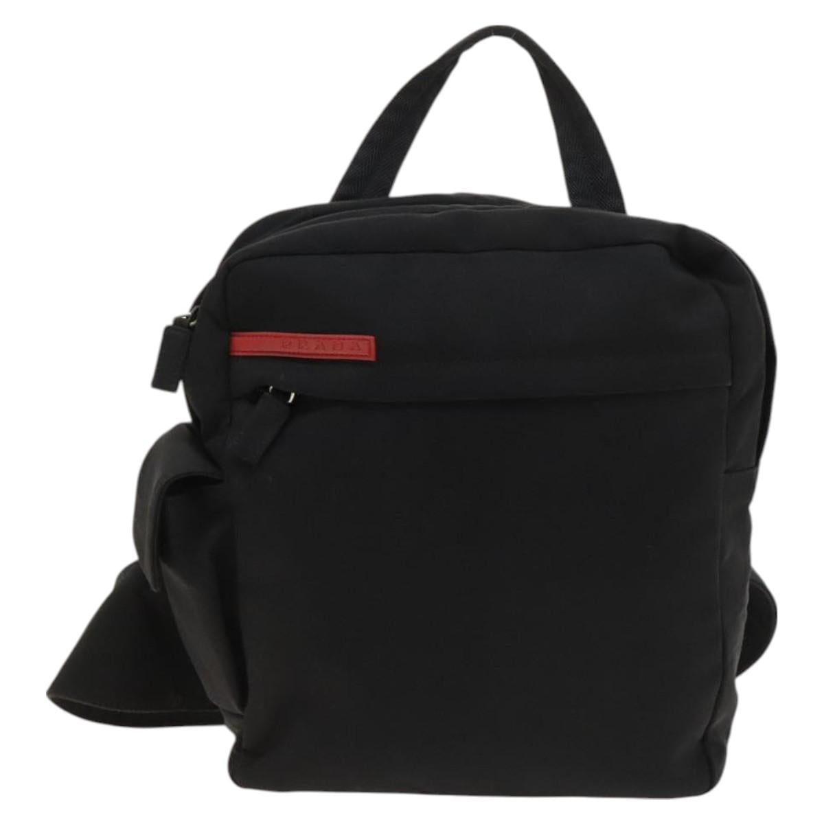 PRADA Rossa Luna Sports Body Bag Nylon Black Silver