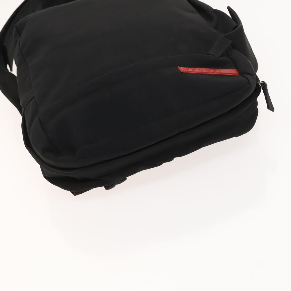 PRADA Rossa Luna Sports Body Bag Nylon Black Silver