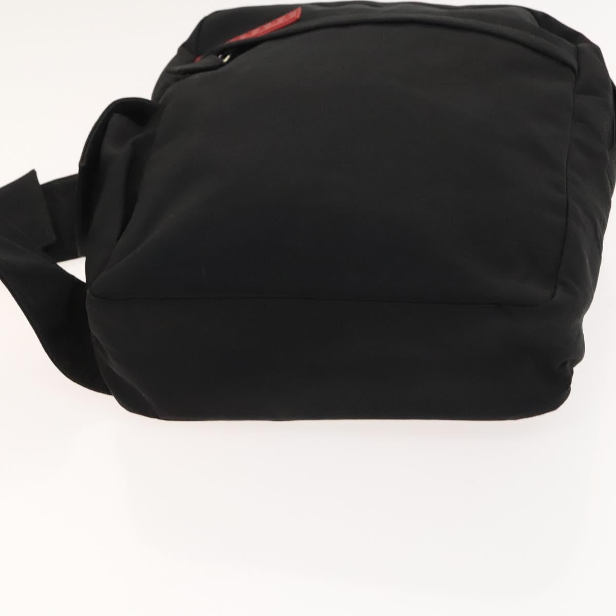 PRADA Rossa Luna Sports Body Bag Nylon Black Silver