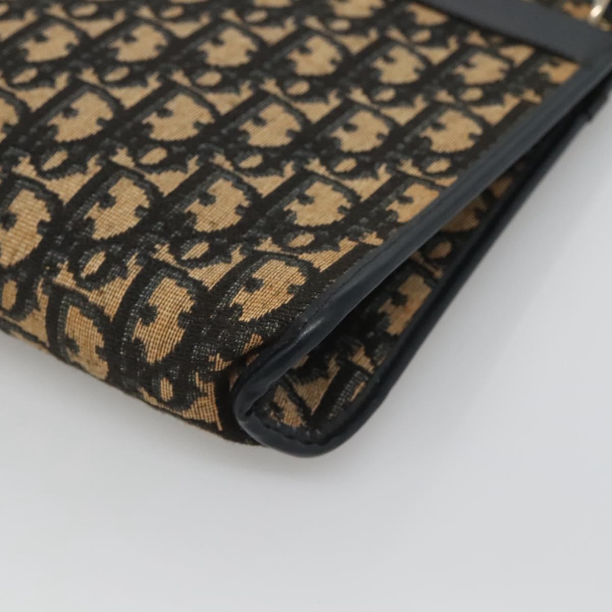 Christian Dior Trotter Canvas Shoulder Bag Navy Gold