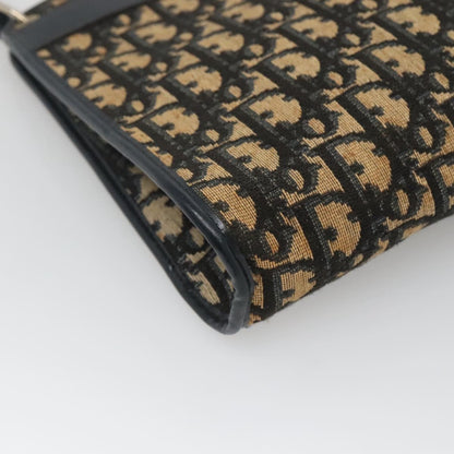 Christian Dior Trotter Canvas Shoulder Bag Navy Gold