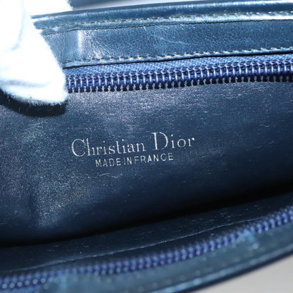 Christian Dior Trotter Canvas Shoulder Bag Navy Gold