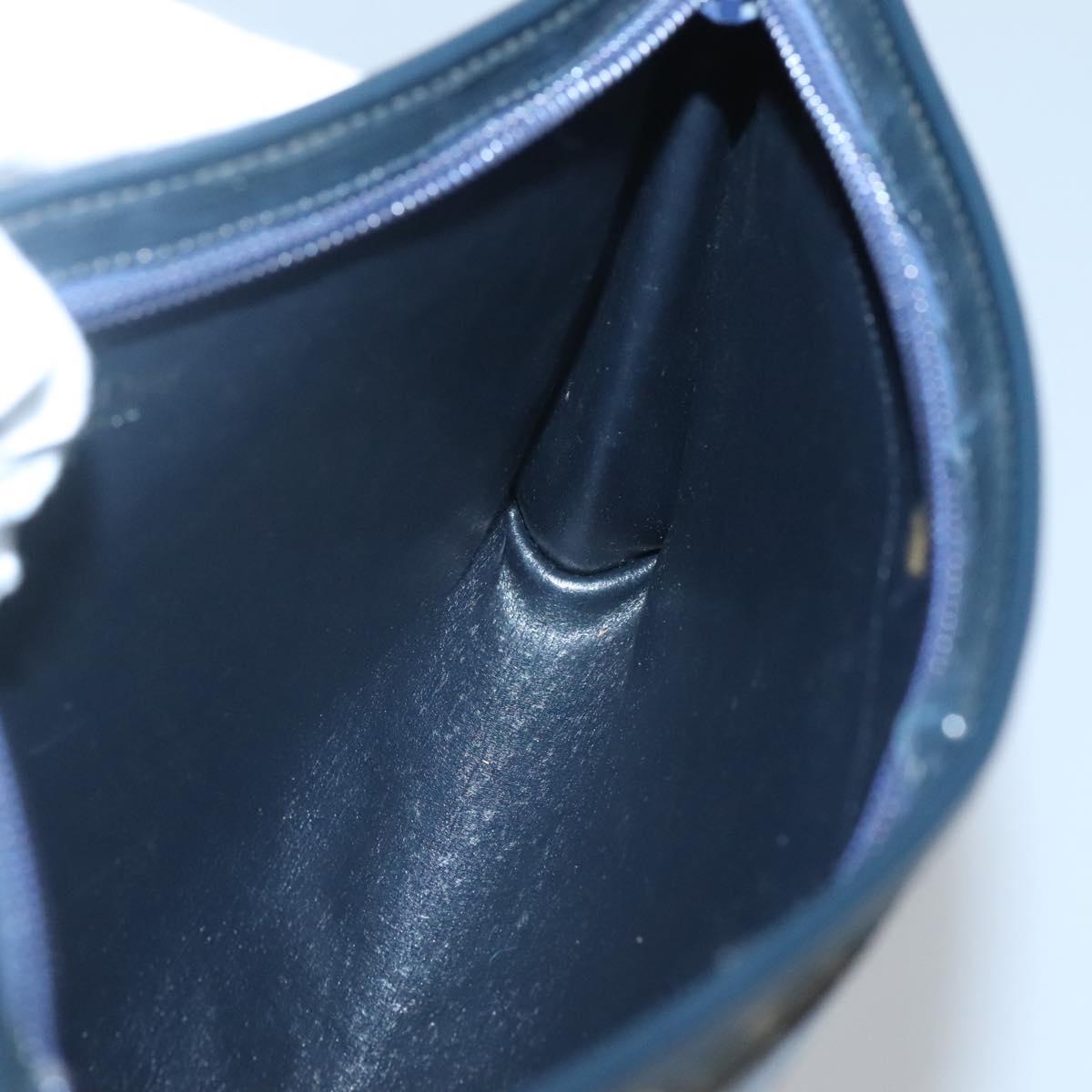 Christian Dior Trotter Canvas Shoulder Bag Navy Gold