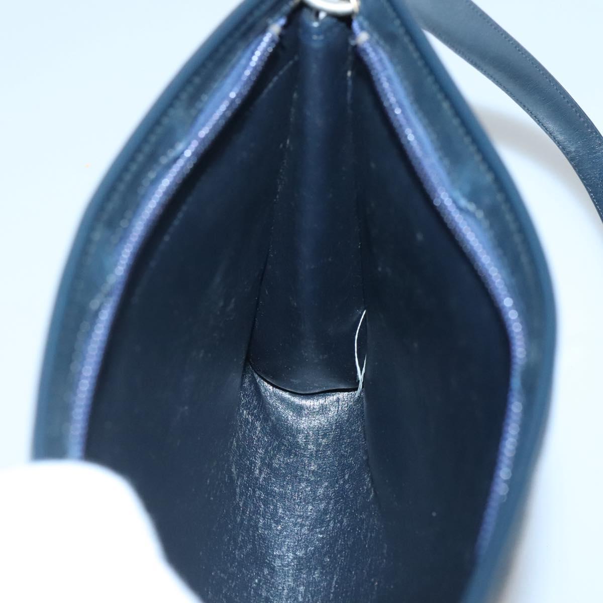 Christian Dior Trotter Canvas Shoulder Bag Navy Gold