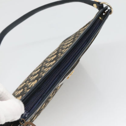 Christian Dior Trotter Canvas Shoulder Bag Navy Gold