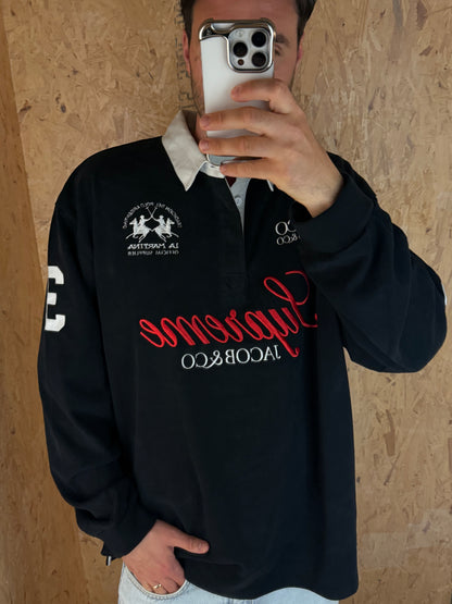 ss26 SUPREME ® La Martina Rugby ls polo Black, Jacob&Co XL