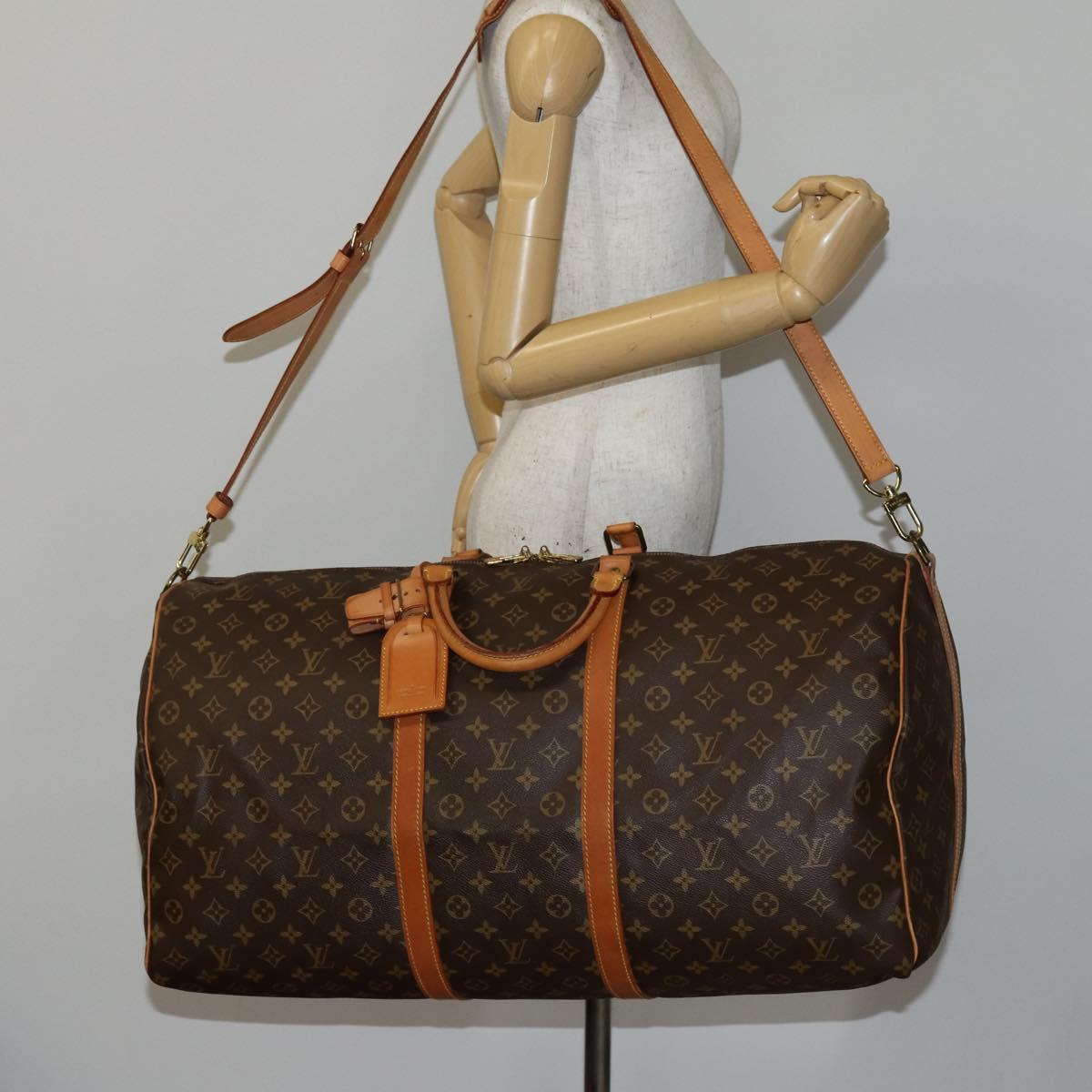LOUIS VUITTON Monogram Keepall Bandouliere 60 Boston Bag