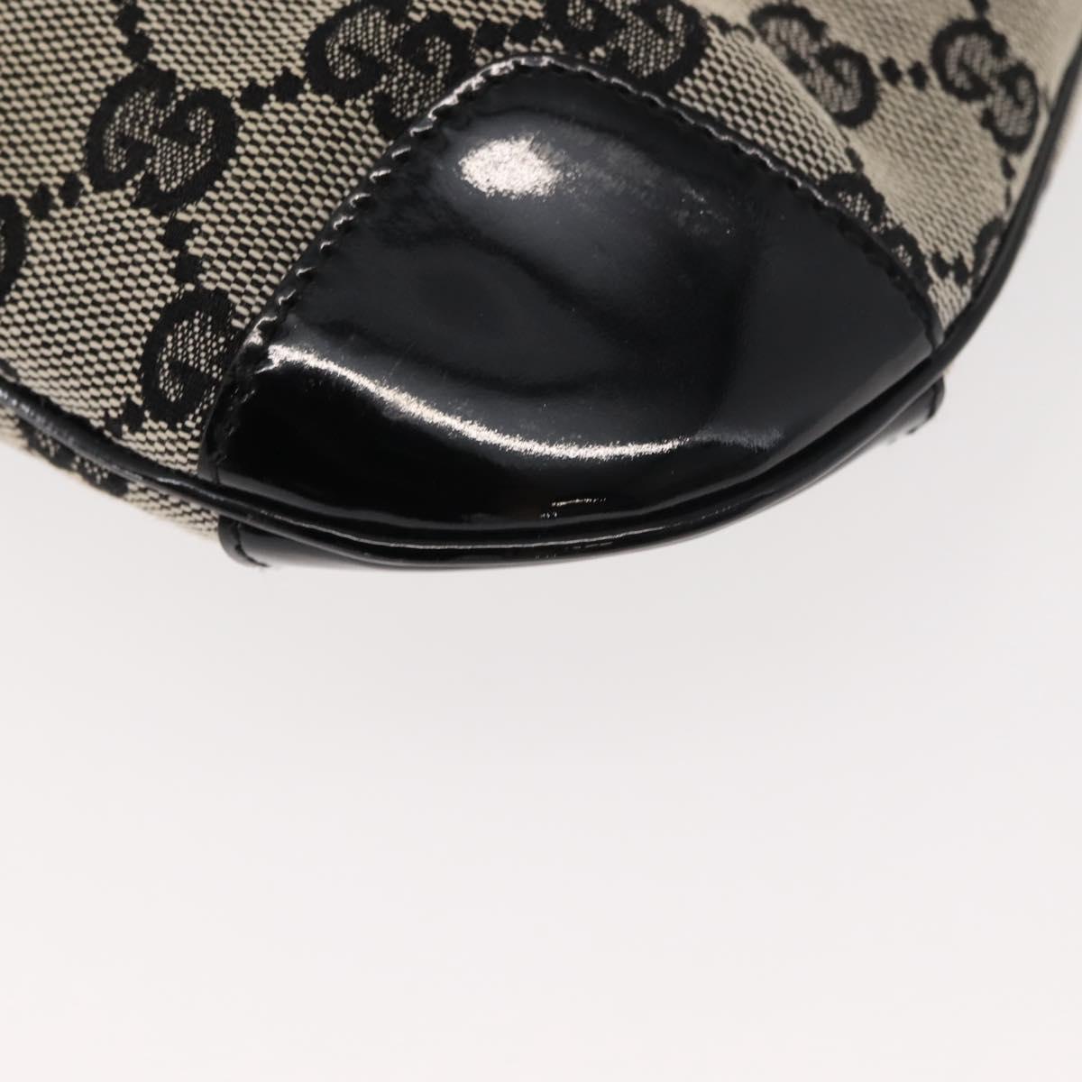 GUCCI GG Canvas Shoulder Bag Black Gold