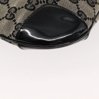 GUCCI GG Canvas Shoulder Bag Black Gold