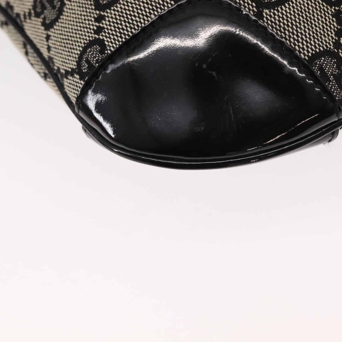 GUCCI GG Canvas Shoulder Bag Black Gold