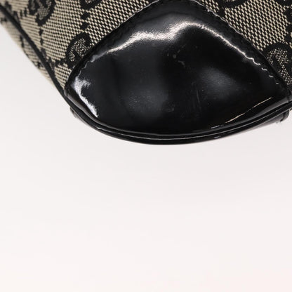 GUCCI GG Canvas Shoulder Bag Black Gold