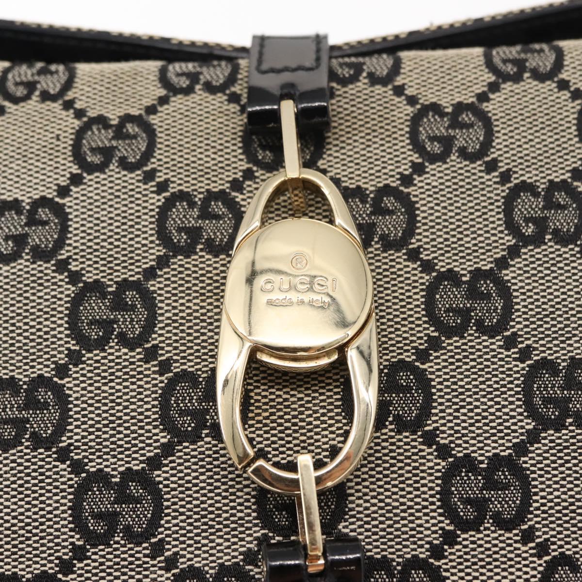 GUCCI GG Canvas Shoulder Bag Black Gold