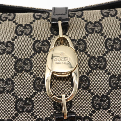GUCCI GG Canvas Shoulder Bag Black Gold