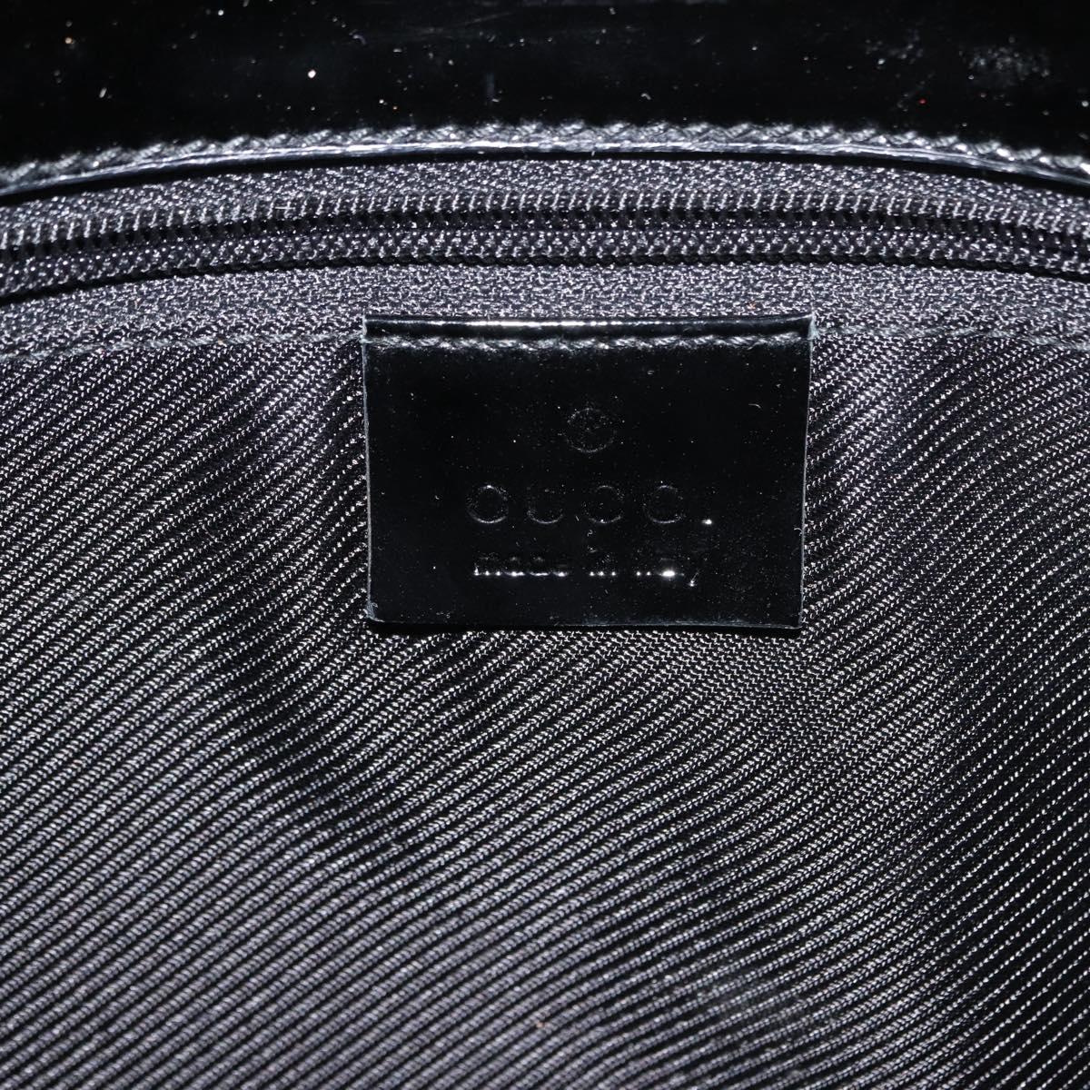 GUCCI GG Canvas Shoulder Bag Black Gold