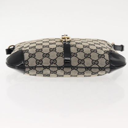GUCCI GG Canvas Shoulder Bag Black Gold