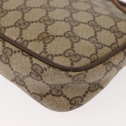 GUCCI GG Supreme Shoulder Bag PVC Beige Gold