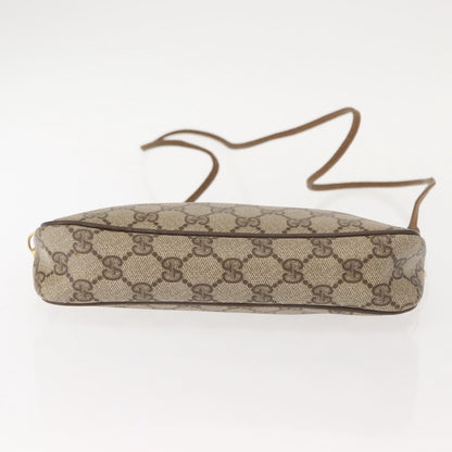 GUCCI GG Supreme Shoulder Bag PVC Beige Gold