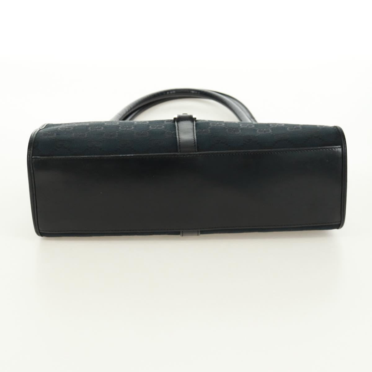 GUCCI GG Canvas Jackie Shoulder Bag Black Silver