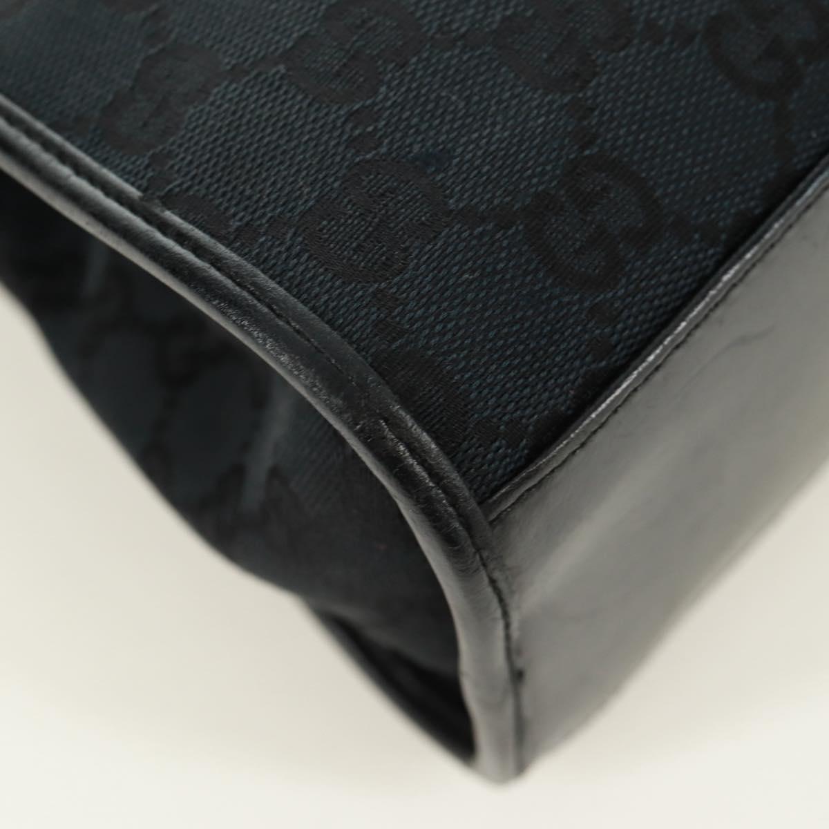GUCCI GG Canvas Jackie Shoulder Bag Black Silver