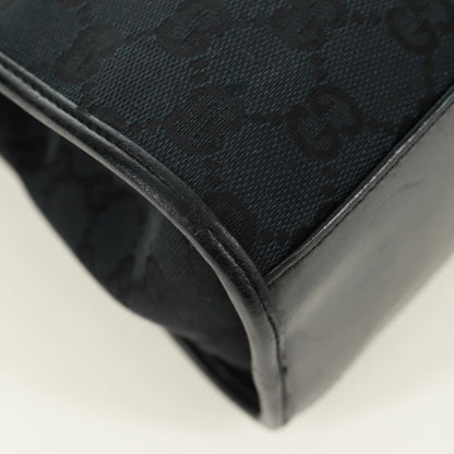 GUCCI GG Canvas Jackie Shoulder Bag Black Silver