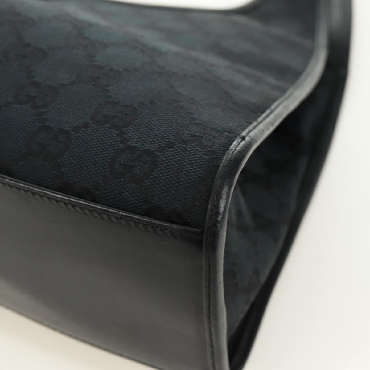 GUCCI GG Canvas Jackie Shoulder Bag Black Silver