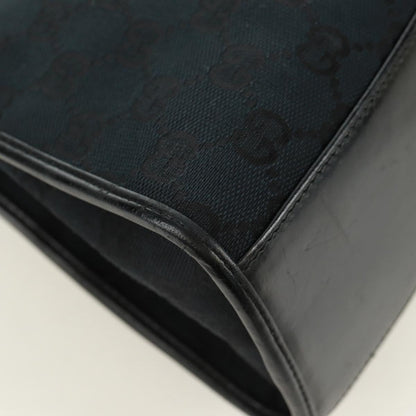 GUCCI GG Canvas Jackie Shoulder Bag Black Silver