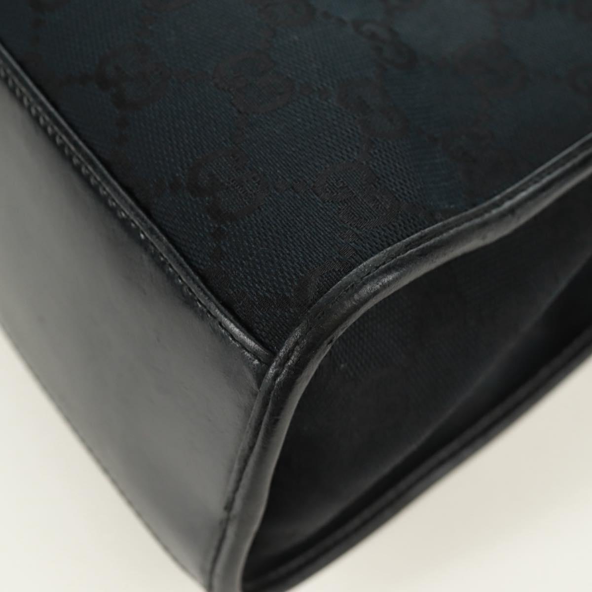 GUCCI GG Canvas Jackie Shoulder Bag Black Silver
