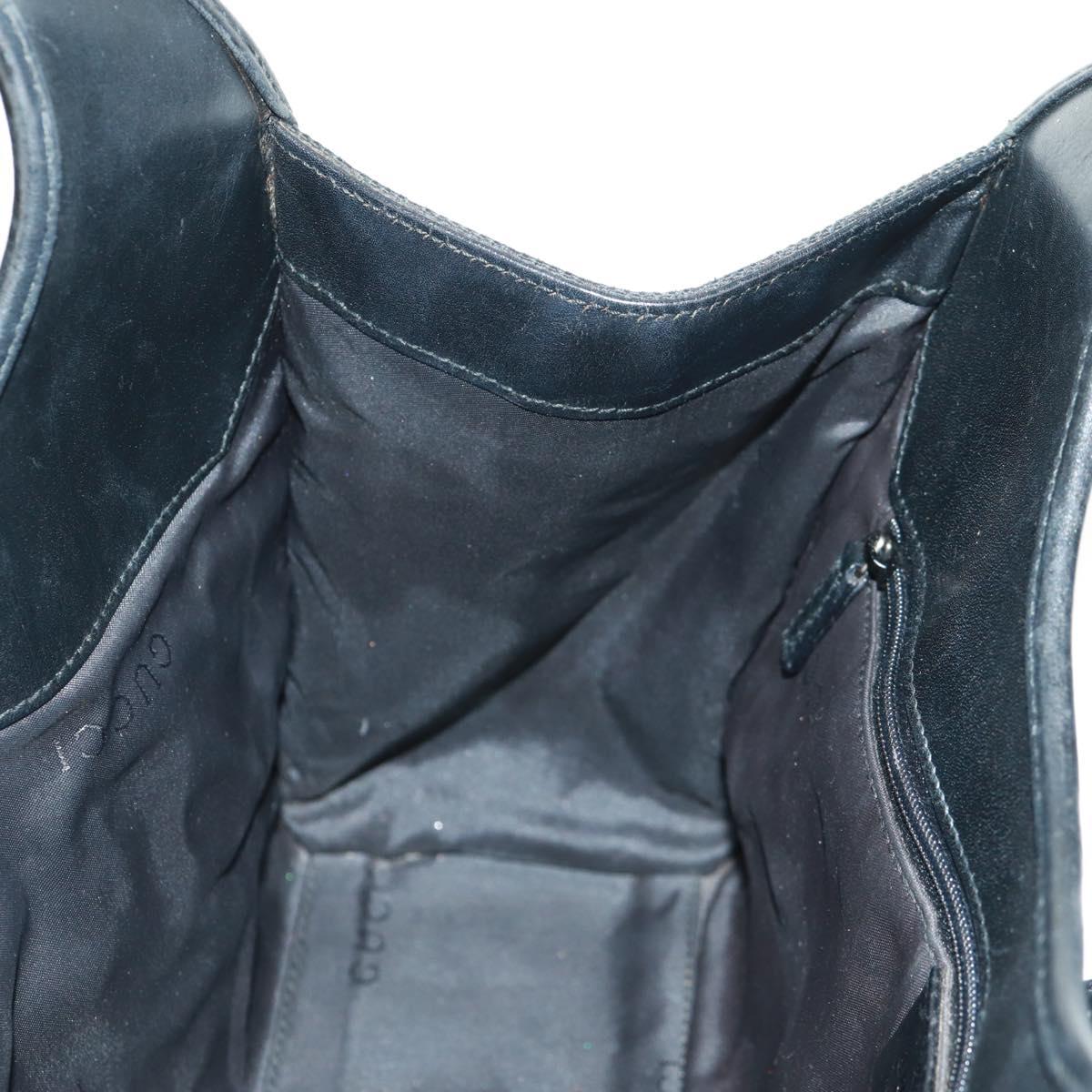 GUCCI GG Canvas Jackie Shoulder Bag Black Silver