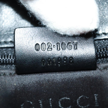 GUCCI GG Canvas Jackie Shoulder Bag Black Silver