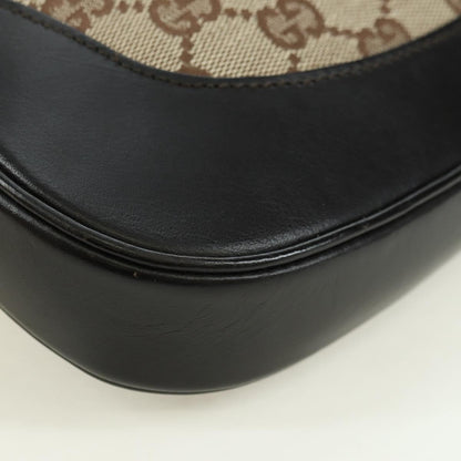 GUCCI GG Canvas Schultertasche Schwarz Gold 
