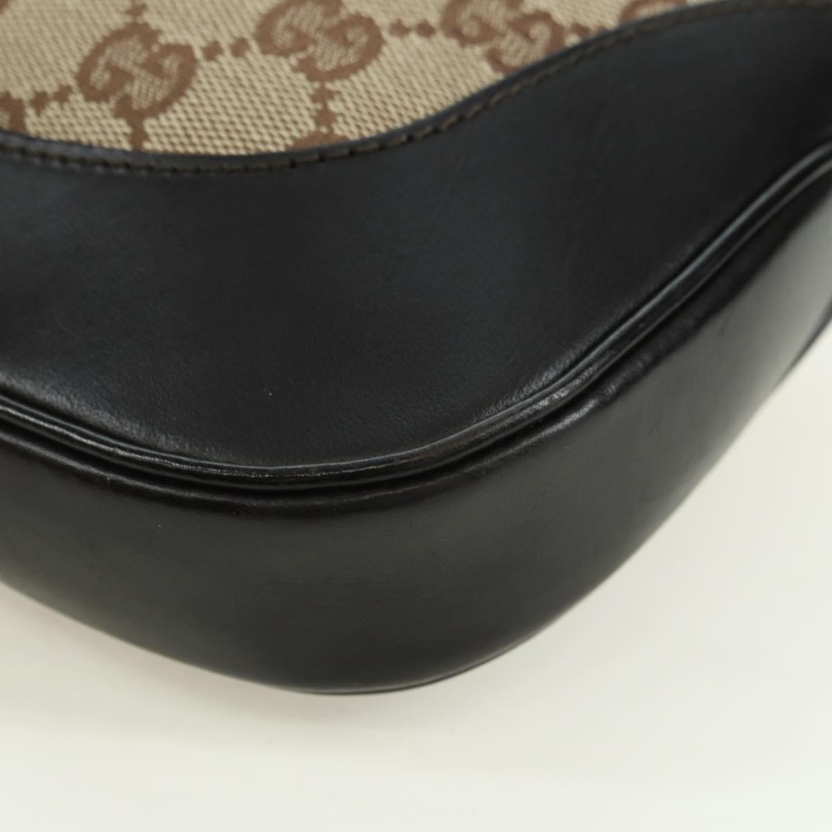 GUCCI GG Canvas Schultertasche Schwarz Gold 