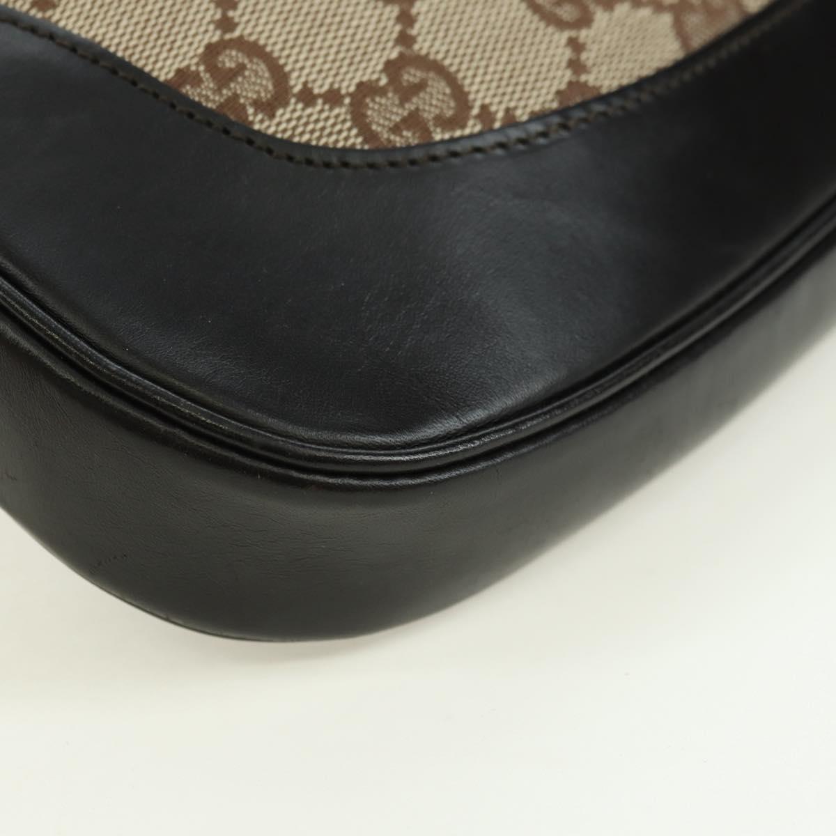 GUCCI GG Canvas Schultertasche Schwarz Gold 