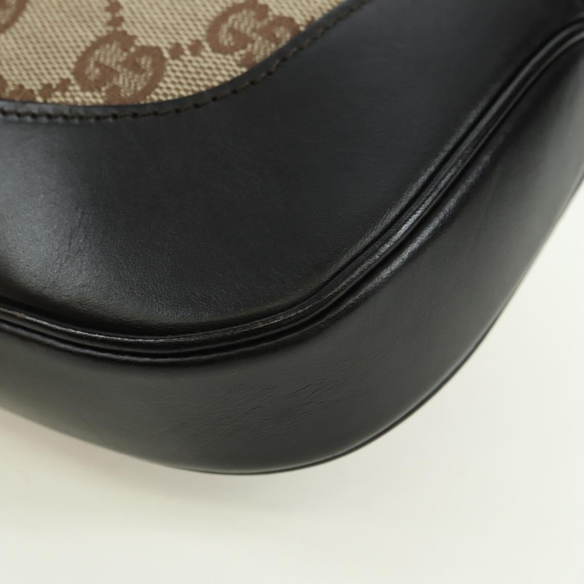 GUCCI GG Canvas Schultertasche Schwarz Gold 