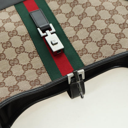 GUCCI GG Canvas Schultertasche Schwarz Gold 