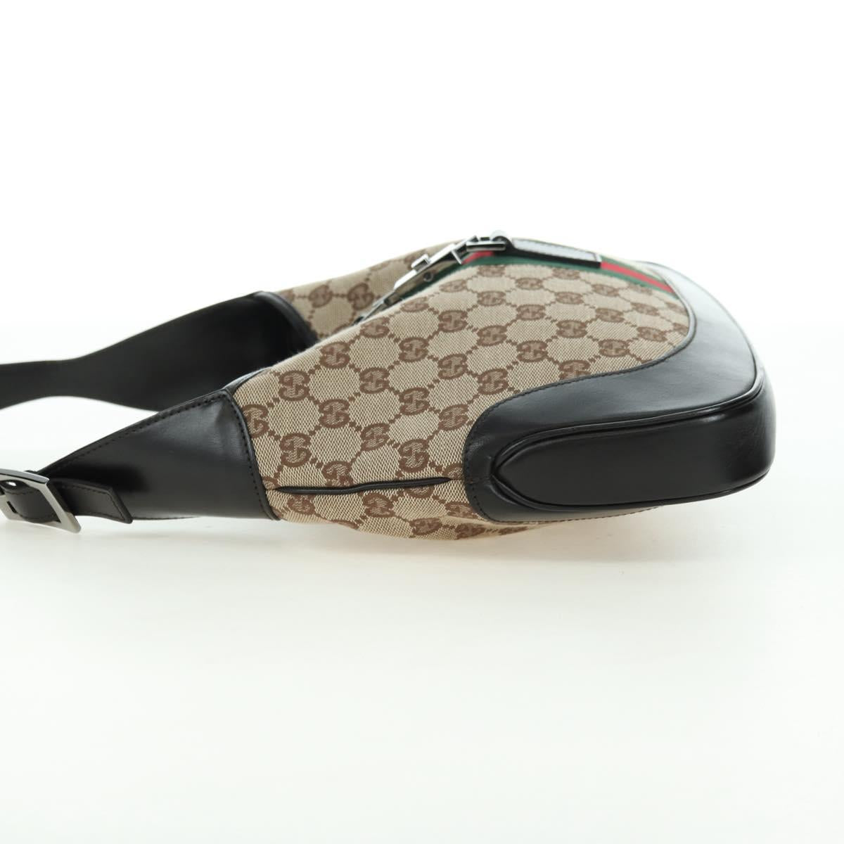 GUCCI GG Canvas Schultertasche Schwarz Gold 