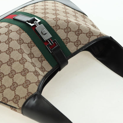 GUCCI GG Canvas Schultertasche Schwarz Gold 