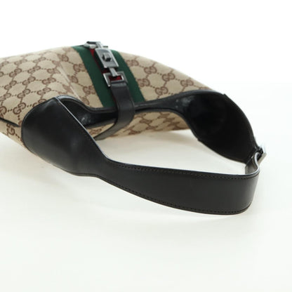 GUCCI GG Canvas Schultertasche Schwarz Gold 